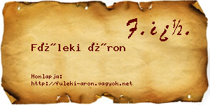 Füleki Áron névjegykártya
